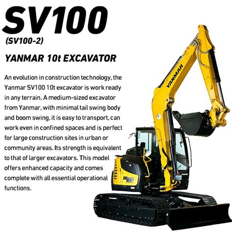 yanmar sv100 mini excavator service schedule|yanmar 100 excavator specs.